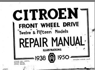 Workshop manuals Citroën traction avant tous modèles en anglais { {{ Docautomoto }}