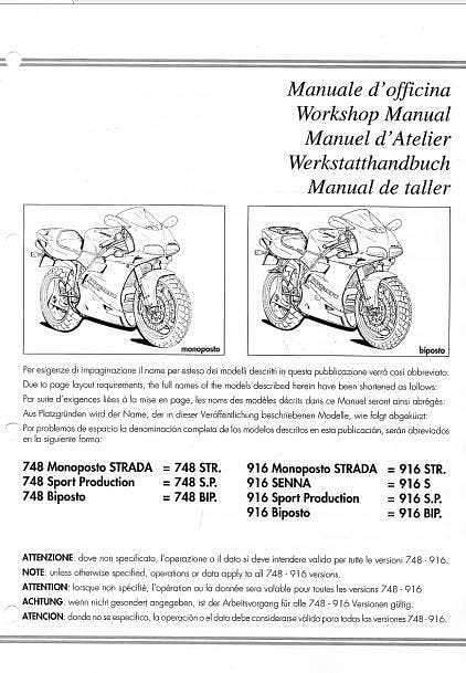 Manuel d'atelier Ducati 748 916 multilingue DocAutoMoto