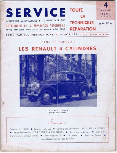 Manuels d'atelier et de réparation Renault Juvaquatre { {{ Docautomoto }}