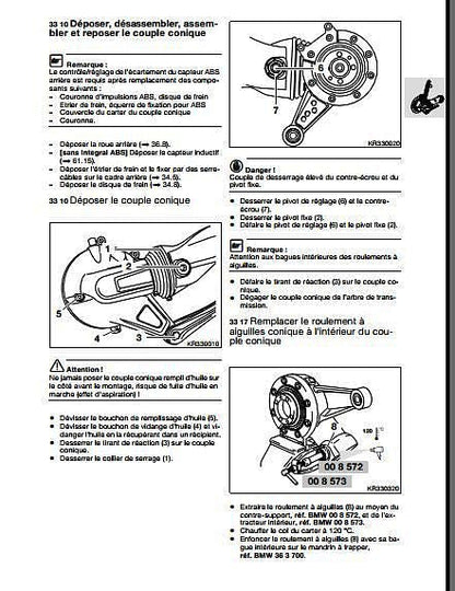 Manuel d'atelier BMW K1200 RS { {{ Docautomoto }}