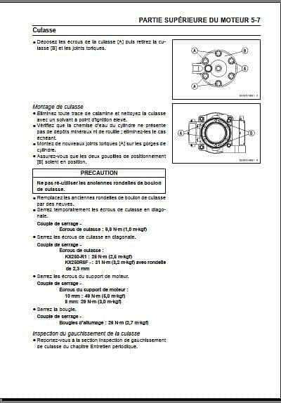 manuel d'atelier Kawasaki 250 KX 2007 AUTHENTIQU'ERE