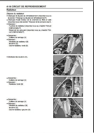 Manuel d'atelier Kawasaki 250 KXF 2004 AUTHENTIQU'ERE