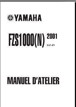 Manuel d'atelier Yamaha FZS 1000 2001 { {{ Docautomoto }}