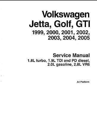 Manuel d'atelier Volkswagen Golf Jetta 1999 2005 { AUTHENTIQU'ERE