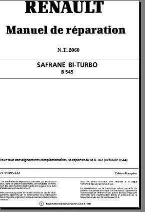 Manuel d'atelier Renault Safrane et Biturbo { {{ Docautomoto }}