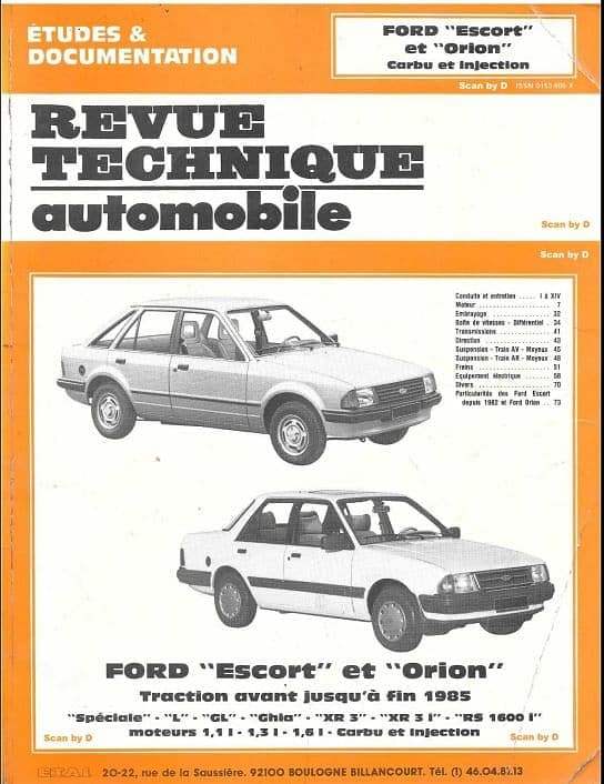 Revues techniques Ford Escort Orion 1980 1990 { {{ Docautomoto }}