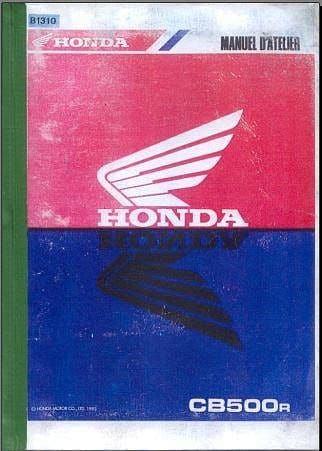 Manuel d'atelier Honda CB 500 { {{ Docautomoto }}