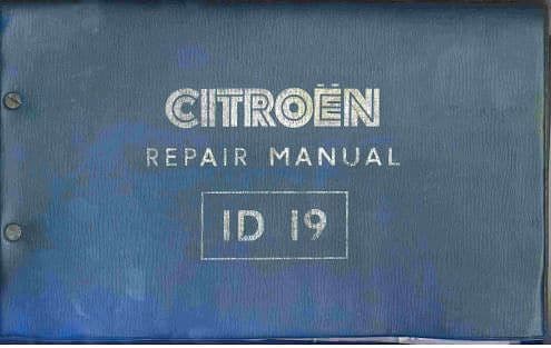 Workshop manual Citroën ID 19 1964 en anglais { {{ Docautomoto }}