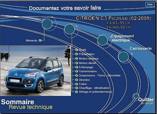 manuel d'atelier Citroën C3 Picasso 2009 { {{ Docautomoto }}