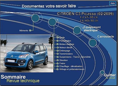 manuel d'atelier Citroën C3 Picasso 2009 { {{ Docautomoto }}