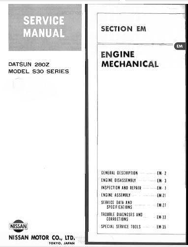 Manuel d'atelier Datsun 280 Z 1975 { AUTHENTIQU'ERE