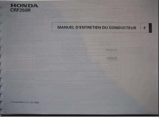 Manuel d'atelier Honda CRF 250 2002 2004 { AUTHENTIQU'ERE