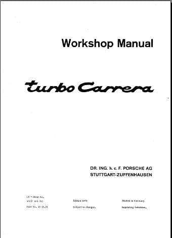 manuel d'atelier Porsche 911 Turbo { AUTHENTIQU'ERE