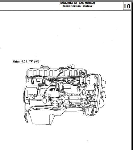 manuel d'atelier moteur Renault Jeep Cherokee 6cyl 4L { {{ Docautomoto }}