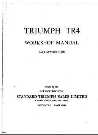 manuel d'atelier Triumph TR4 { {{ Docautomoto }}