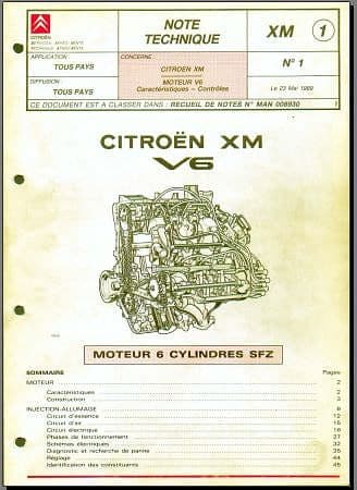 Manuel d'atelier moteur Citroën V6 PRV { {{ Docautomoto }}