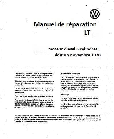 Manuel d'atelier Volkswagen LT 1978 { AUTHENTIQU'ERE