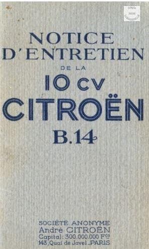 Manuels d'atelier Citroën B14 et B15 { {{ Docautomoto }}