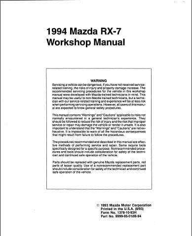 manuel d'atelier Mazda RX7 Rx8 { AUTHENTIQU'ERE