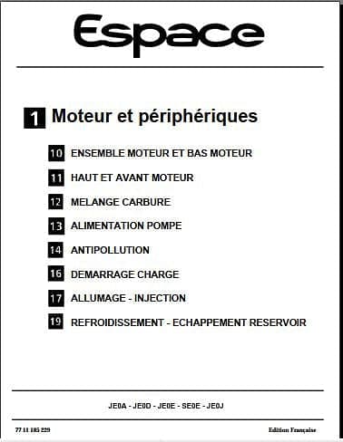 Manuel d'atelier Renault Espace 3 { {{ Docautomoto }}