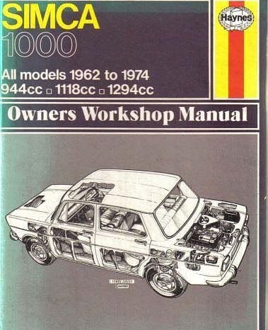 Workshop manual Simca 1000 haynes { AUTHENTIQU'ERE