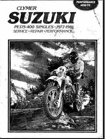 Manuel d'atelier Suzuki PE 175 250 400 1977 1979 1981 { {{ Docautomoto }}