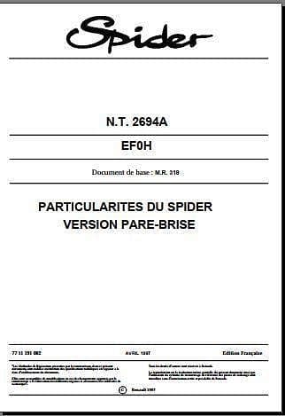 Manuel d'atelier Renault Spider { {{ Docautomoto }}