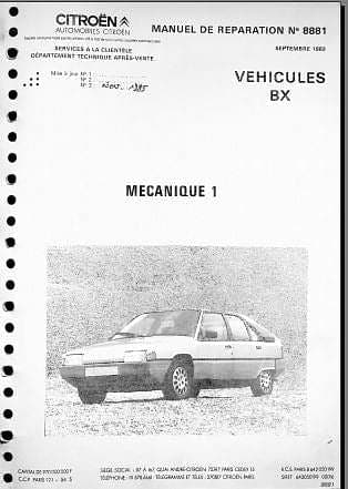 manuels d'atelier Citroën BX tous modèles Sport 4x4 et 4TC { {{ Docautomoto }}