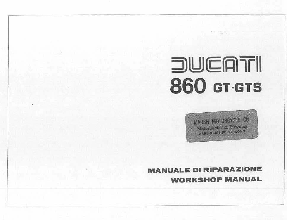 Manuels d'atelier Ducati 860 GT anglais et italien AUTHENTIQU'ERE