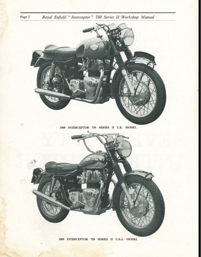 manuel d'atelier Royal Enfield 750 Interceptor 1969 { {{ Docautomoto }}