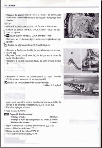 manuel d'atelier Suzuki 400 LTZ 2005 en français { {{ Docautomoto }}
