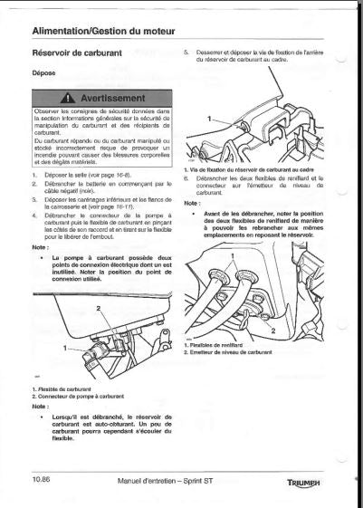 manuel d'atelier Triumph Sprint 1050 ST FR { Docautomoto