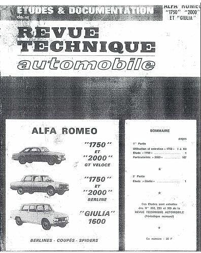 Manuel d'atelier Alfa Roméo giulia et coupé { AUTHENTIQU'ERE