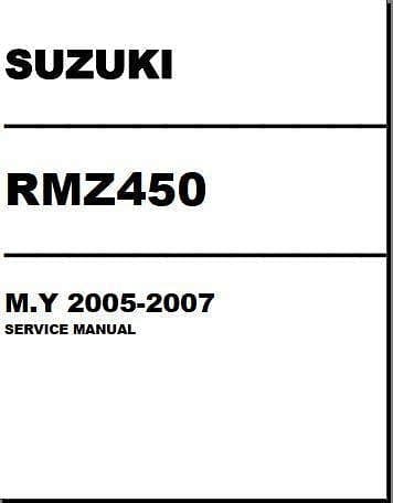 Manuel d'atelier Suzuki 450 RM 2005 2007 { {{ Docautomoto }}