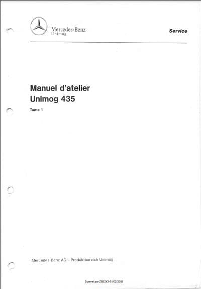 manuel d'atelier Mercedes Unimog 435 français { AUTHENTIQU'ERE