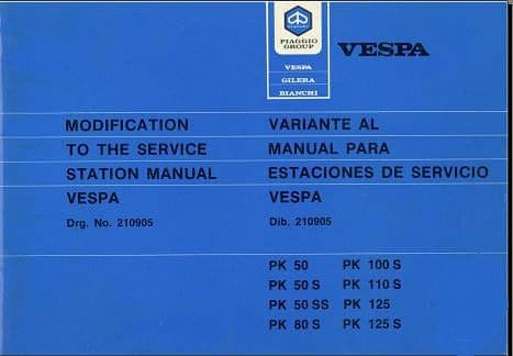 manuels d'atelier Vespa 50 80 125 PK { {{ Docautomoto }}