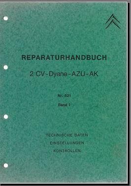 manuel d'atelier Citroën 2cv en allemand 153 pages { {{ Docautomoto }}