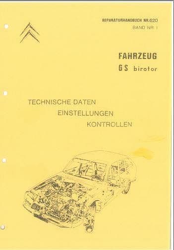 Manuels d'atelier Citroën GS et Birotor en allemand 822 pages { {{ Docautomoto }}