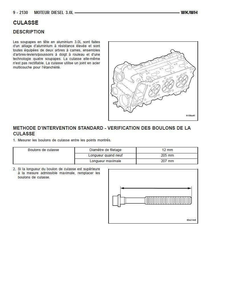 manuel d'atelier Moteur 3.0 CRD Mercedes jeep Chrysler { AUTHENTIQU'ERE