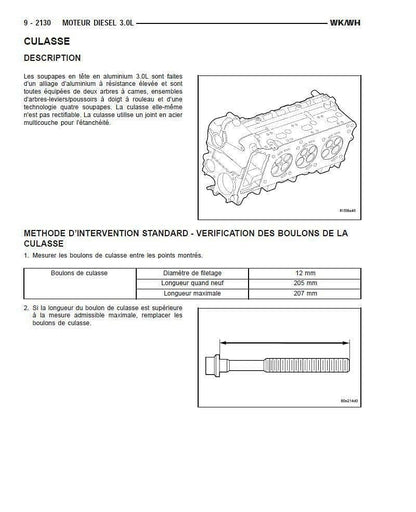 manuel d'atelier Moteur 3.0 CRD Mercedes jeep Chrysler { {{ Docautomoto }}