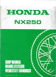 Manuel d'atelier Honda NX 250 { {{ Docautomoto }}