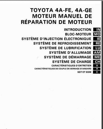 Manuels d'atelier Toyota Corolla AE 86 AUTHENTIQU'ERE