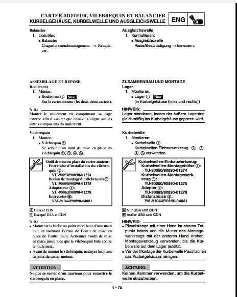Manuels d'atelier Yamaha 125 TTR { {{ Docautomoto }}