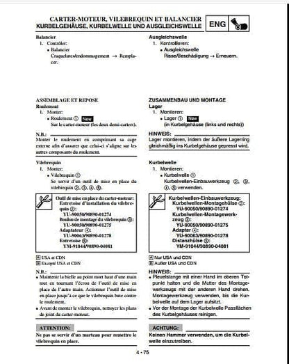 Manuels d'atelier Yamaha 125 TTR { {{ Docautomoto }}