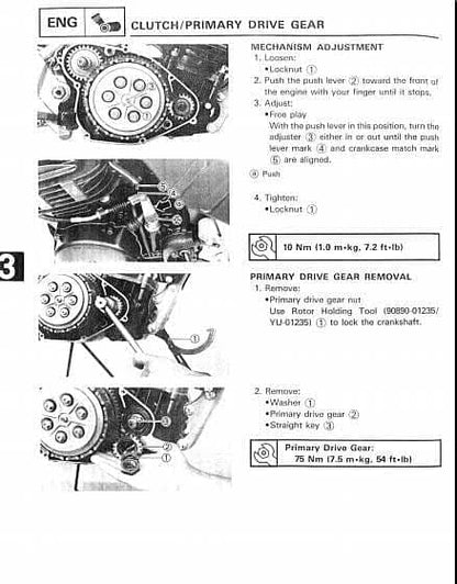 manuel d'atelier Yamaha 250 TY 1983 { {{ Docautomoto }}